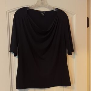 George Women's Elegant Black Cowl Neck Blouse